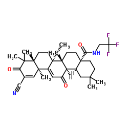 Oleana-1,9(11)-dien-28-amide, 2-cyano-3,12-dioxo-N-(2,2,2-trifluoroethyl)- Structure