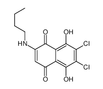 2-(butylamino)-6,7-dichloro-5,8-dihydroxynaphthalene-1,4-dione结构式