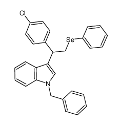 1-benzyl-3-(1-(4-chlorophenyl)-2-phenylselenoethyl)-1H-indole结构式