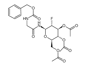 N-(3,4,6-tri-O-acetyl-2-deoxy-2-fluoro-β-D-glucopyranosyl)-2-(benzyloxycarbonylamino)acetamide结构式