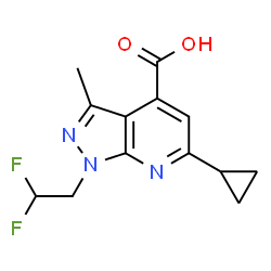 6-Cyclopropyl-1-(2,2-difluoroethyl)-3-methyl-pyrazolo[3,4-b]pyridine-4-carboxylic acid picture