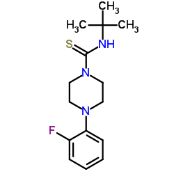 4-(2-Fluorophenyl)-N-(2-methyl-2-propanyl)-1-piperazinecarbothioamide结构式