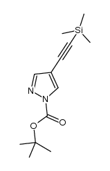 tert-butyl 4-((trimethylsilyl)ethynyl)-1H-pyrazole-1-carboxylate Structure