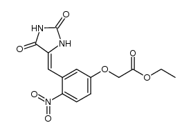 ethyl 2-(3-((2,5-dioxoimidazolidin-4-ylidene)methyl)-4-nitrophenoxy)acetate结构式