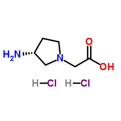 [(3R)-3-Amino-1-pyrrolidinyl]acetic acid dihydrochloride结构式