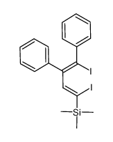 ((1Z,3E)-1,4-diiodo-3,4-diphenylbuta-1,3-dien-1-yl)trimethylsilane结构式