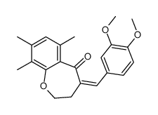 1-Benzoxepin-5(2H)-one, 3,4-dihydro-4-((3,4-dimethoxyphenyl)methylene)-6,8,9-trimethyl- Structure