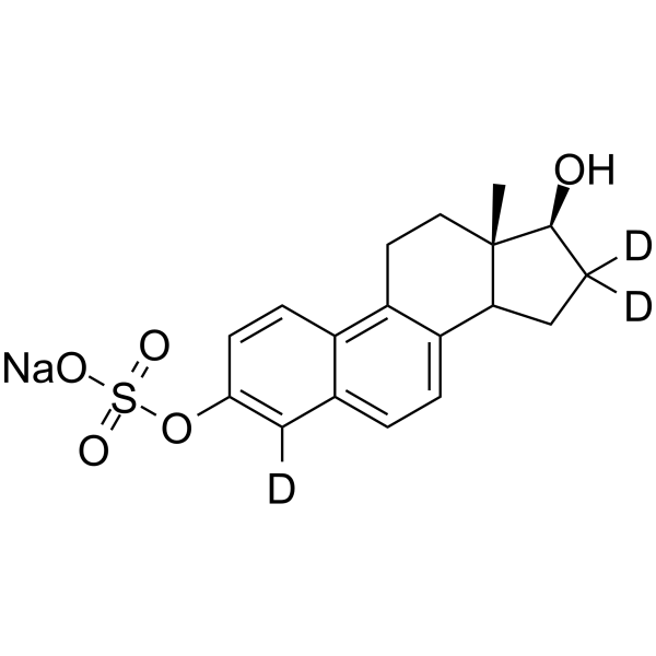 17β-Dihydroequilenin 3-sulfate-4,16,16-d3 sodium Structure