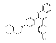 2-(4-(2-piperidinoethoxy)phenyl)-3-(4-hydroxyphenyl)-2H-1-benzopyran structure