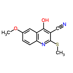 4-Hydroxy-6-methoxy-2-(methylsulfanyl)-3-quinolinecarbonitrile Structure