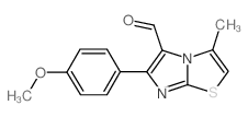 6-(4-甲氧基苯基)-3-甲基咪唑[2,1-b ] 噻唑-5-甲醛结构式