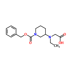 N-{1-[(Benzyloxy)carbonyl]-3-piperidinyl}-N-ethylglycine Structure