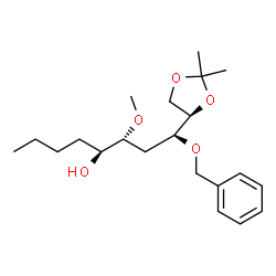 1,3-Dioxolane-4-butanol, .alpha.-butyl-.beta.-methoxy-2,2-dimethyl-.delta.-(phenylmethoxy)-, 4R-4R*(.alpha.S*,.beta.R*,.delta.S*)- picture