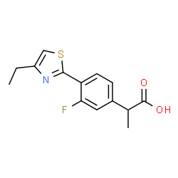 3-Fluoro-α-methyl-4-(4-ethyl-2-thiazolyl)benzeneacetic acid structure
