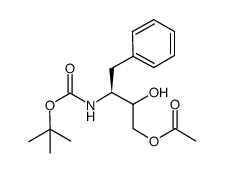 (3S)-3-([(1,1-dimethylethyl)oxy]carbonylamino)-2-hydroxy-4-phenylbutyl ethanoate Structure