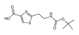 2-<(N-(tert-butoxycarbonyl)amino)ethyl>thiazole-4-carboxylic acid Structure