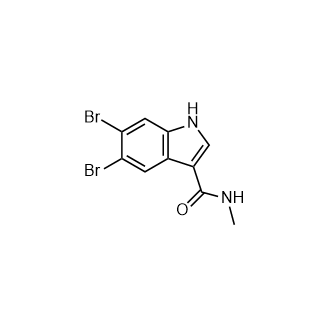 5,6-二溴-N-甲基-1H-吲哚-3-甲酰胺结构式