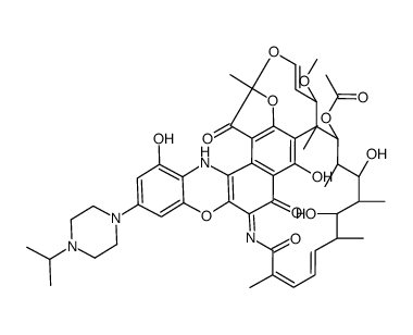 3'-Hydroxy-5'-(4-isopropyl-1-piperazinyl)benzoxazinorifamycin结构式