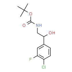 tert-butyl (2-(4-chloro-3-fluorophenyl)-2-hydroxyethyl)carbamate Structure