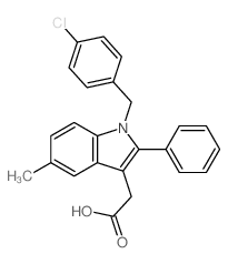 1H-Indole-3-aceticacid, 1-[(4-chlorophenyl)methyl]-5-methyl-2-phenyl-结构式
