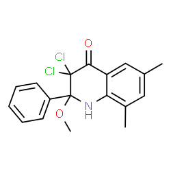 4(1H)-Quinolinone,3,3-dichloro-2,3-dihydro-2-methoxy-6,8-dimethyl-2-phenyl- Structure