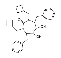 (4R,5S,6S,7R)-4,7-dibenzyl-1,3-bis(cyclobutylmethyl)-5,6-dihydroxy-1,3-diazepan-2-one结构式