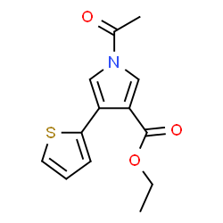 1-ACETYL-4-(2-THIENYL)-1H-PYRROLE-3-CARBOXYLIC ACID ETHYL ESTER结构式