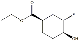 ethyl (1R,3S,4S)-3-fluoro-4-hydroxycyclohexane-1-carboxylate structure