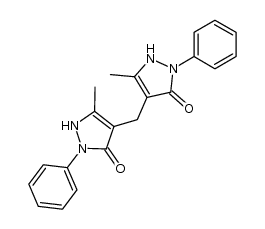 5,5'-dimethyl-2,2'-diphenyl-1,2,1',2'-tetrahydro-4,4'-methanediyl-bis-pyrazol-3-one Structure