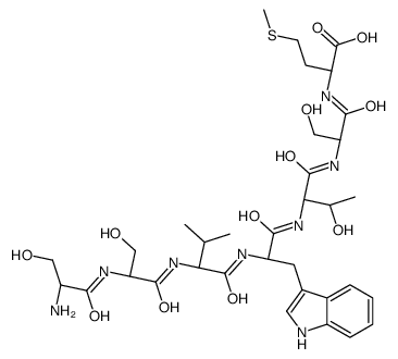 (2S)-2-[[(2S)-2-[[(2S,3R)-2-[[(2S)-2-[[(2S)-2-[[(2S)-2-[[(2S)-2-amino-3-hydroxypropanoyl]amino]-3-hydroxypropanoyl]amino]-3-methylbutanoyl]amino]-3-(1H-indol-3-yl)propanoyl]amino]-3-hydroxybutanoyl]amino]-3-hydroxypropanoyl]amino]-4-methylsulfanylbutanoic结构式