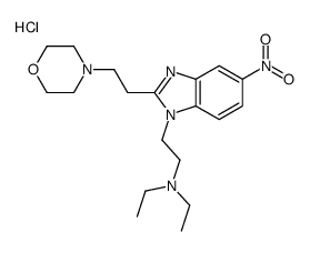 N,N-diethyl-2-[2-(2-morpholin-4-ium-4-ylethyl)-5-nitrobenzimidazol-1-yl]ethanamine,chloride Structure