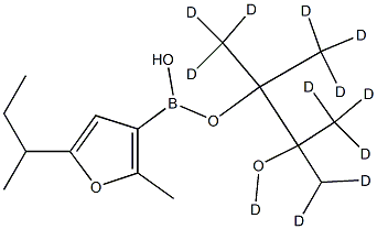 [2-Methyl-5-(sec-butyl)-d12]-furan-3-boronic acid pinacol ester结构式