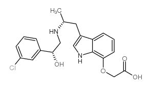 2-[[3-[(2R)-2-[[(2R)-2-(3-chlorophenyl)-2-hydroxy-ethyl]amino]propyl]- 1H-indol-7-yl]oxy]acetic acid Structure