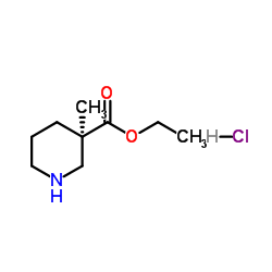 (R)-3-甲基哌啶-3-羧酸乙酯盐酸盐结构式