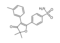 4-(5,5-dimethyl-4-oxo-3-m-tolyl-4,5-dihydrofuran-2-yl)benzenesulfonamide结构式