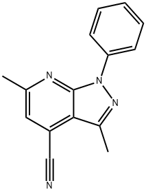 1H-Pyrazolo[3,4-b]pyridine-4-carbonitrile,3,6-dimethyl-1-phenyl- Structure