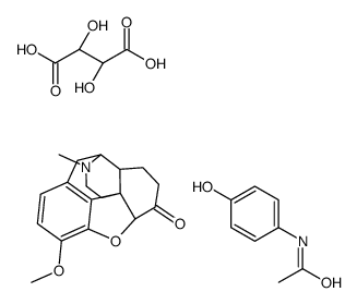 (4R,4aR,7aR,12bS)-9-methoxy-3-methyl-1,2,4,4a,5,6,7a,13-octahydro-4,12-methanobenzofuro[3,2-e]isoquinoline-7-one,(2R,3R)-2,3-dihydroxybutanedioic acid,N-(4-hydroxyphenyl)acetamide结构式