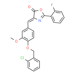 (4Z)-4-{4-[(2-Chlorobenzyl)oxy]-3-methoxybenzylidene}-2-(2-fluorophenyl)-1,3-oxazol-5(4H)-one Structure