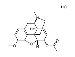 6α-acetoxy-4,5α-epoxy-3-methoxy-17-methyl-morphin-7-ene, hydrochloride结构式