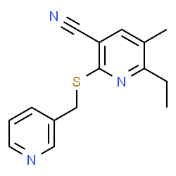 6-ETHYL-5-METHYL-2-[(PYRIDIN-3-YLMETHYL)SULFANYL]NICOTINONITRILE Structure