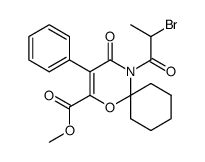 methyl 5-(2-bromopropanoyl)-4-oxo-3-phenyl-1-oxa-5-azaspiro[5.5]undec-2-ene-2-carboxylate结构式