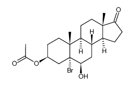 (3β,5α,6β)-3-(acetyloxy)-5-bromo-6-hydroxy-androstan-17-one structure