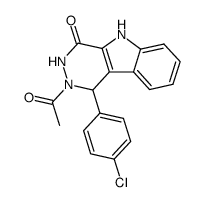 2-acetyl-1-(4-chloro-phenyl)-1,2,3,5-tetrahydro-pyridazino[4,5-b]indol-4-one结构式