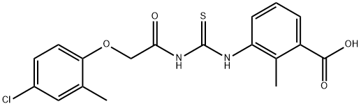 3-[[[[(4-chloro-2-methylphenoxy)acetyl]amino]thioxomethyl]amino]-2-methyl-benzoic acid Structure