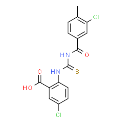 5-CHLORO-2-[[[(3-CHLORO-4-METHYLBENZOYL)AMINO]THIOXOMETHYL]AMINO]-BENZOIC ACID结构式