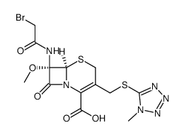 (7S)-7-(Bromoacetylamino)-7-methoxy-3-[[(1-methyl-1H-tetrazole-5-yl)thio]methyl]cepham-3-ene-4-carboxylic acid结构式