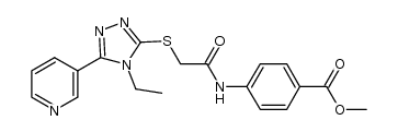 methyl 4-(2-((4-ethyl-5-(pyridin-3-yl)-4H-1,2,4-triazol-3-yl)thio)acetamido)benzoate结构式