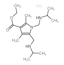 1H-Pyrrole-3-carboxylicacid, 2,4-dimethyl-1,5-bis[[(1-methylethyl)amino]methyl]-, ethyl ester,hydrochloride (1:2)结构式