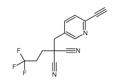 2-[(6-ethynylpyridin-3-yl)methyl]-2-(3,3,3-trifluoropropyl)propanedinitrile Structure