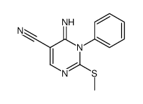 6-imino-2-methylsulfanyl-1-phenylpyrimidine-5-carbonitrile Structure